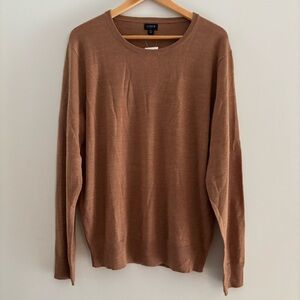 J.Crew‎ Supersoft Wool Blend Crewneck Sweater Men’s Medium Camel Tan NWT Preppy